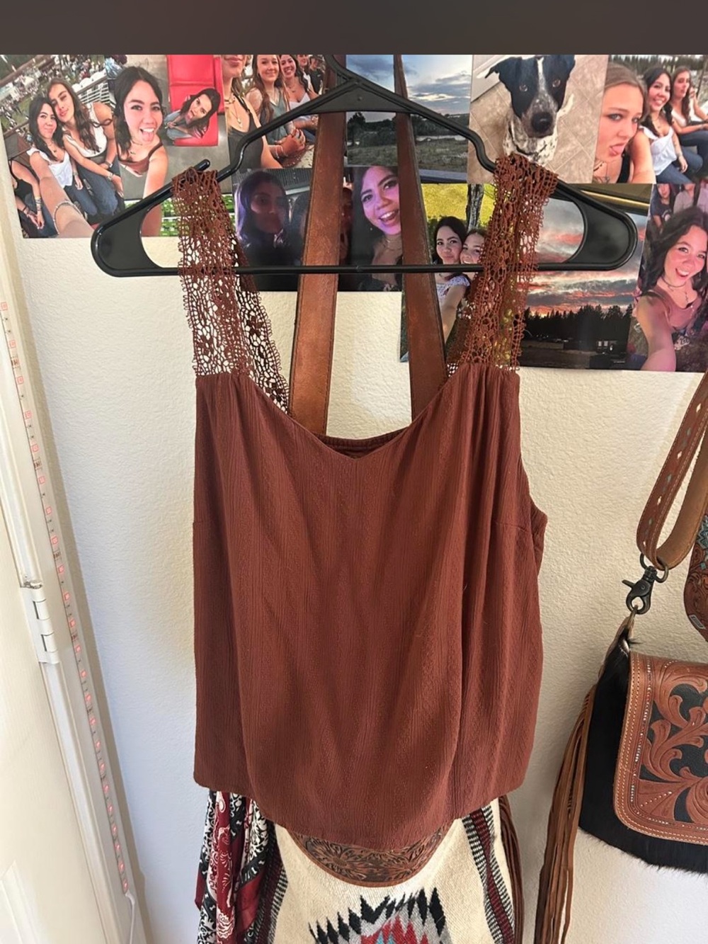 Shyanne boot barn Brown Crochet Strap Women’s Tank Top